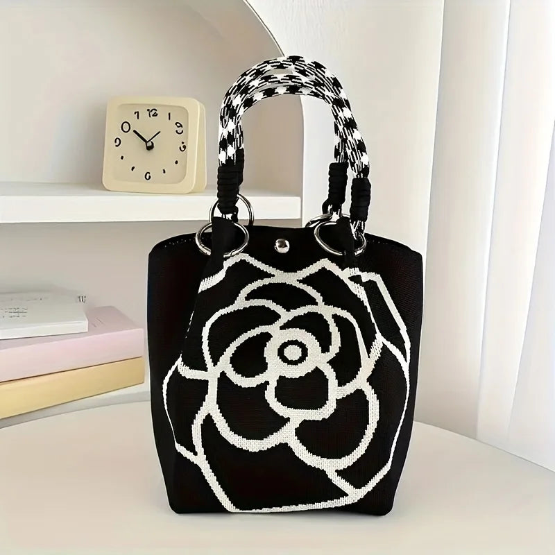 Camellia Knit Bucket Bag
