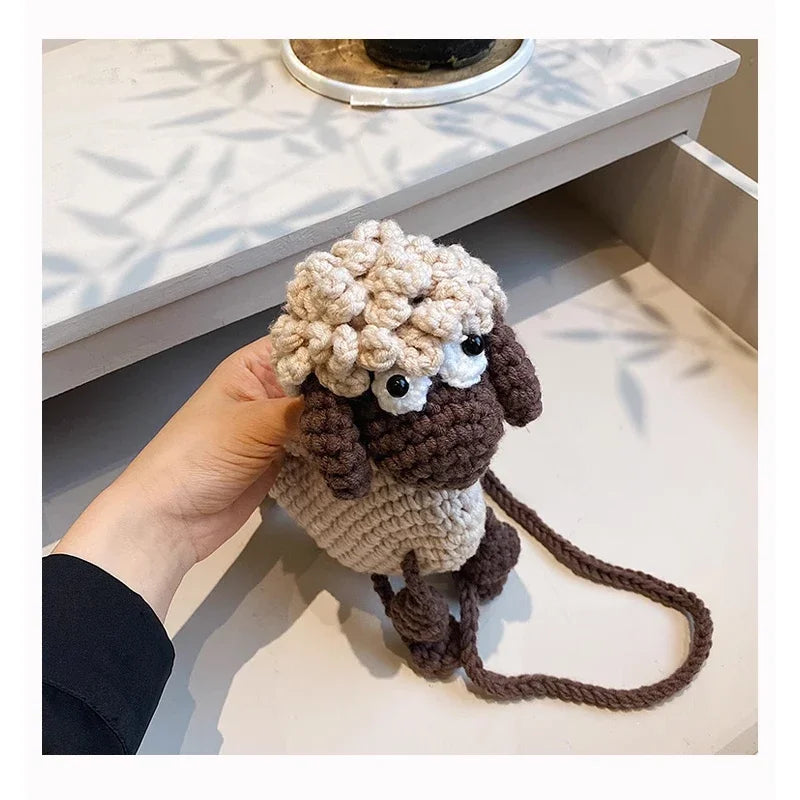 Sheep Crochet Phone Bag