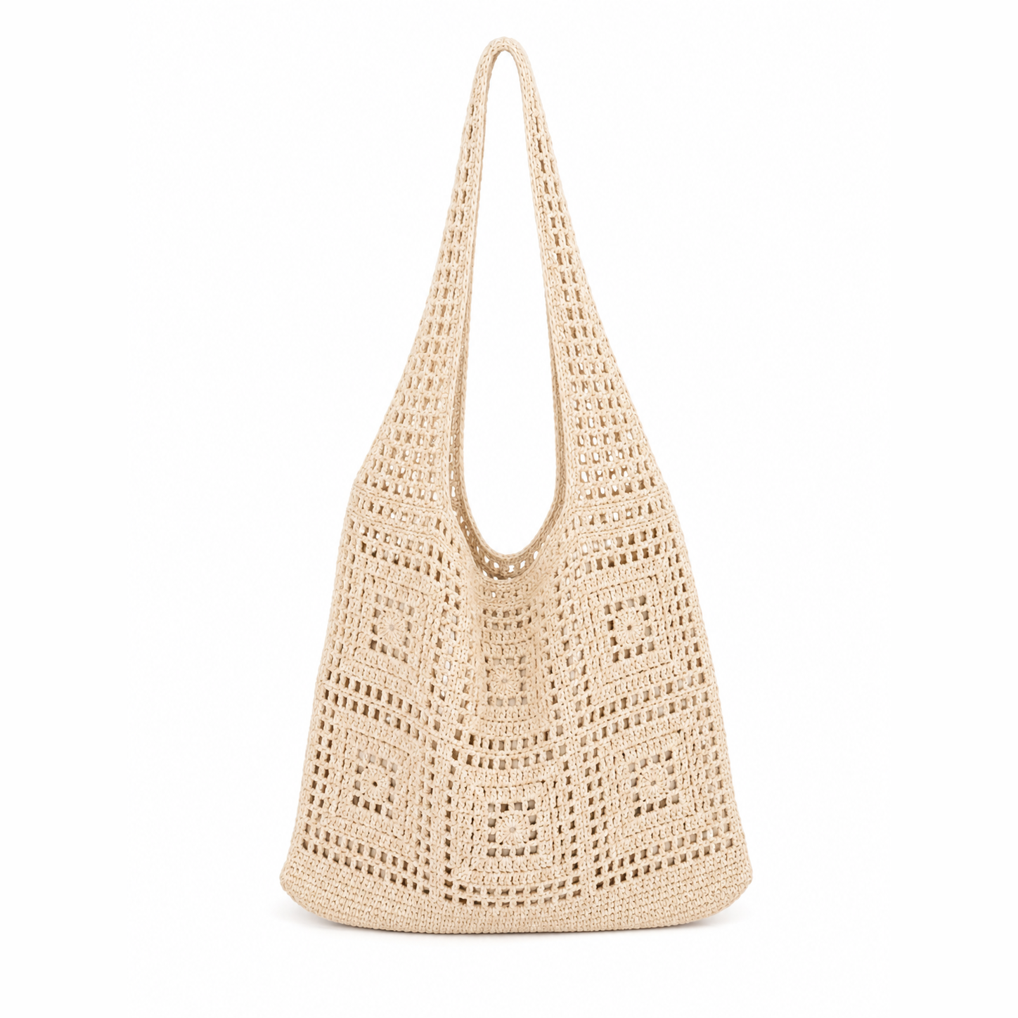 Openwork Crochet Shopper Bag