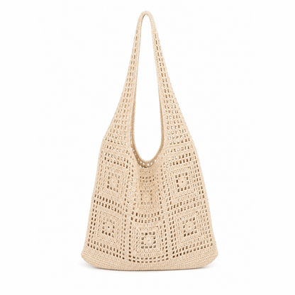 Openwork Crochet Shopper Bag
