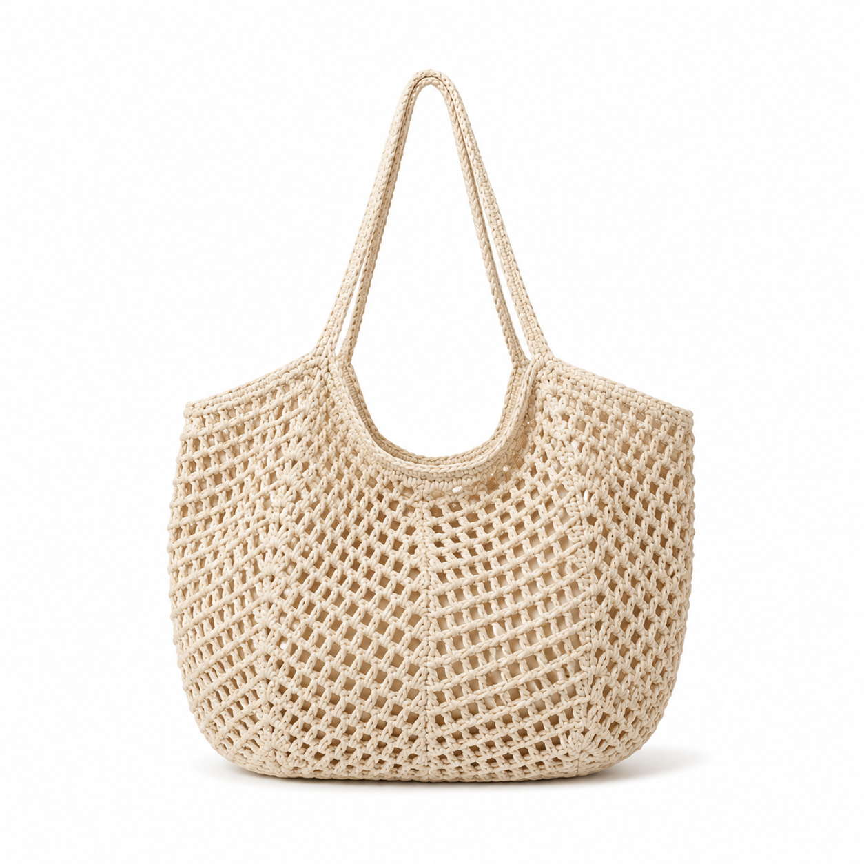 Open-Mesh Knit Tote Bag