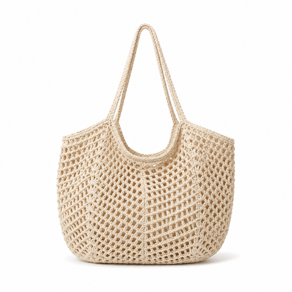 Open-Mesh Knit Tote Bag