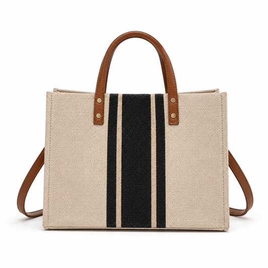 Gestreifte Jutetasche