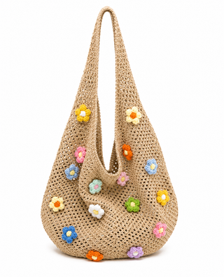 Crochet Hobo Tote Bag