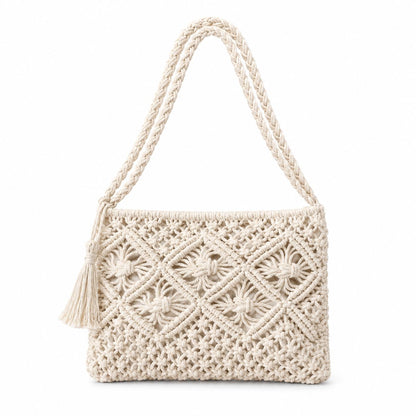 Tasselled Macramé Shoulder Bag