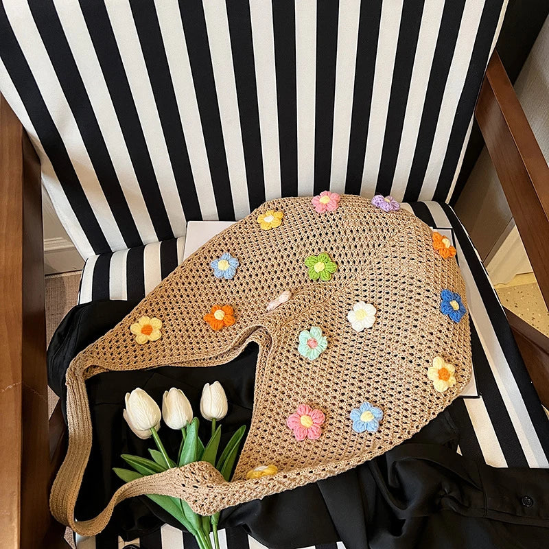 Crochet Hobo Tote Bag