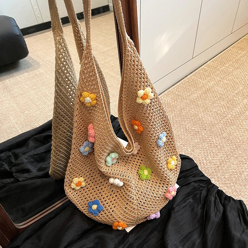 Crochet Hobo Tote Bag