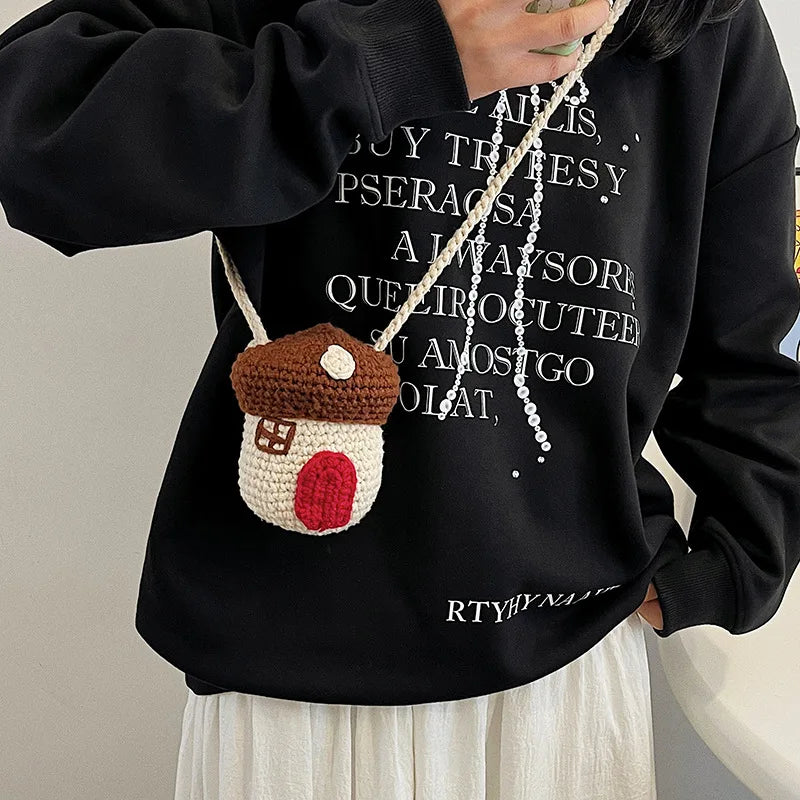Mushroom Crochet Bucket Bag
