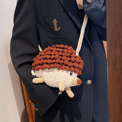 Hedgehog Crochet Phone Bag