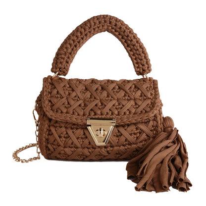 Mint Knit Top-Handle Bag
