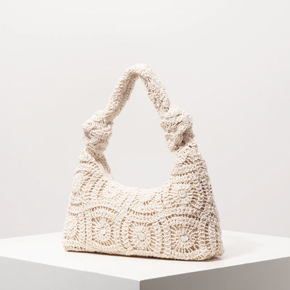Knotted Crochet Baguette Bag