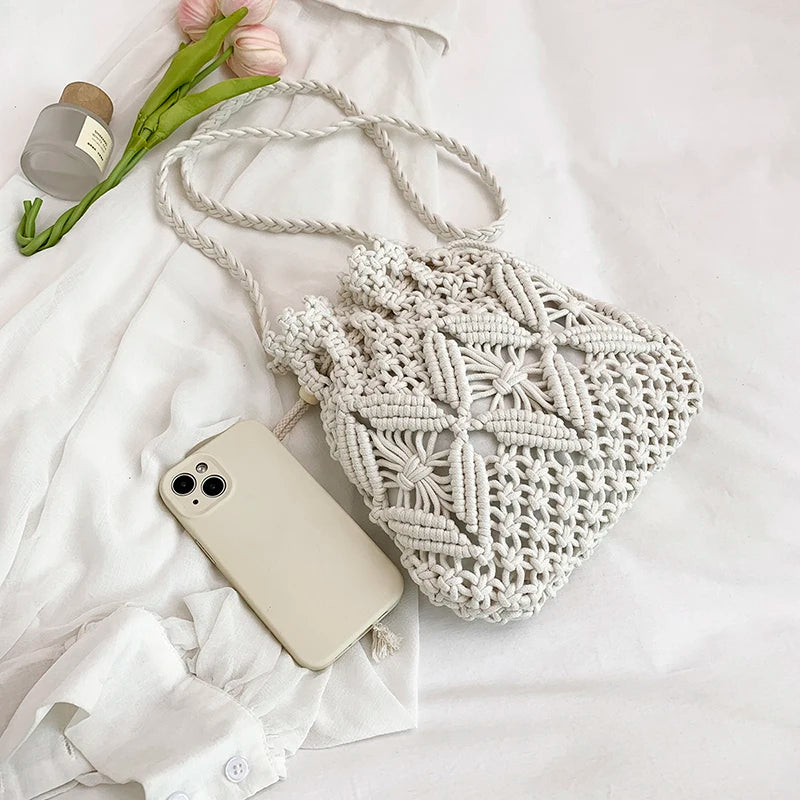 Crochet Drawstring Bucket Bag