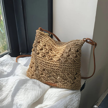 Straw Crochet Crossbody Bag