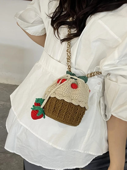 Strawberry Crochet Bucket Bag