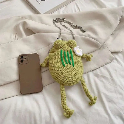 Frog Crochet Crossbody Bag