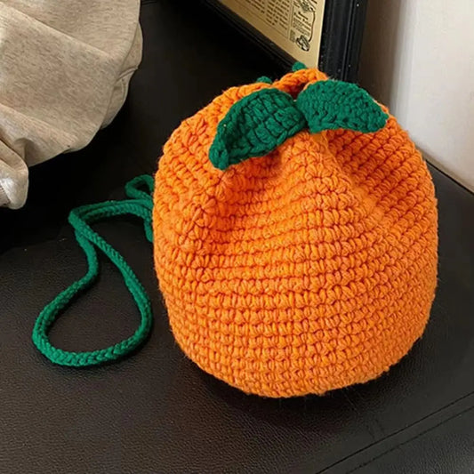 Orange Crochet Phone Bag