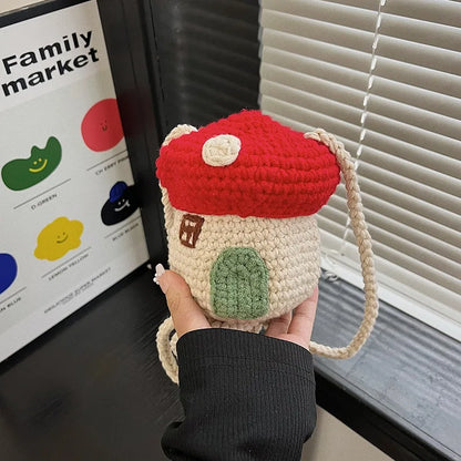 Mushroom Crochet Bucket Bag