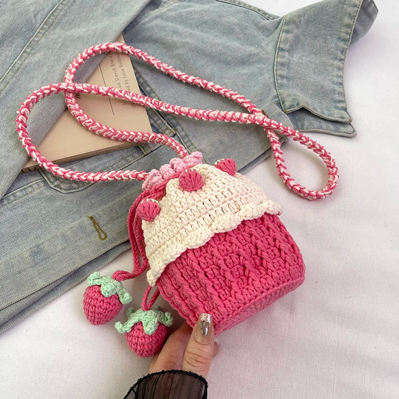 Strawberry Crochet Bucket Bag