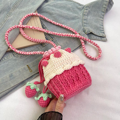 Strawberry Crochet Bucket Bag