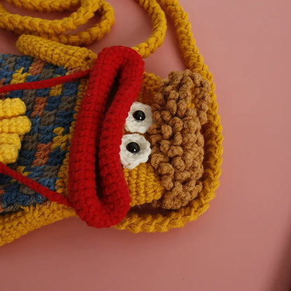 Hot Dog Crochet Phone Bag