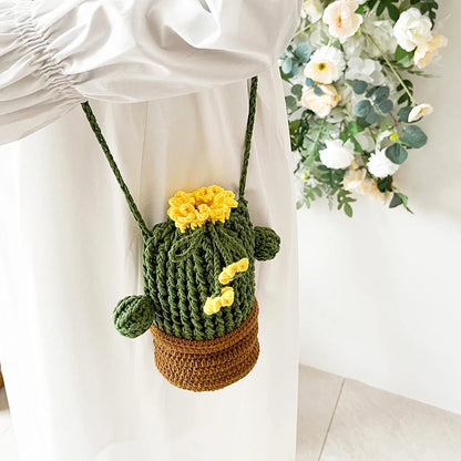 Cactus Crochet Shoulder Bag