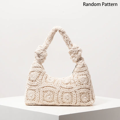 Knotted Crochet Baguette Bag