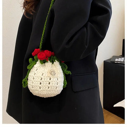 Rose Crochet Bucket Bag