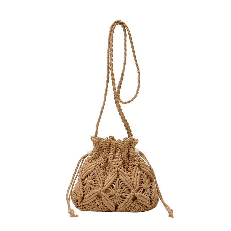 Crochet Drawstring Bucket Bag