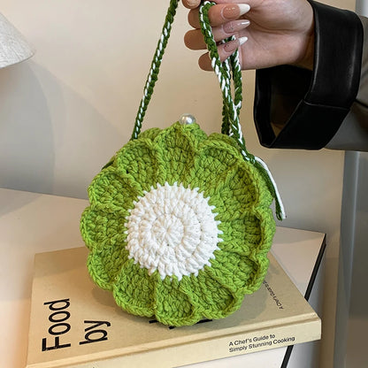 Sunflower Crochet Crossbody Bag