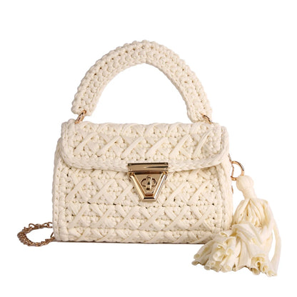 Mint Knit Top-Handle Bag