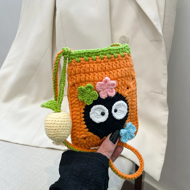 Floral Crochet Mini Tote Bag