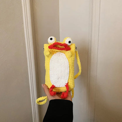 Frog Crochet Phone Bag