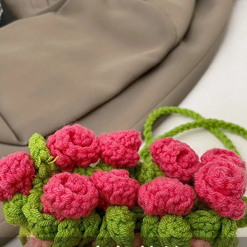 Rose Crochet Bucket Bag