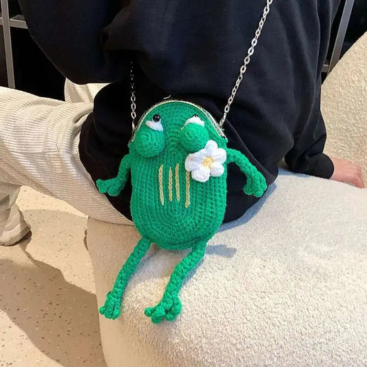 Frog Crochet Crossbody Bag