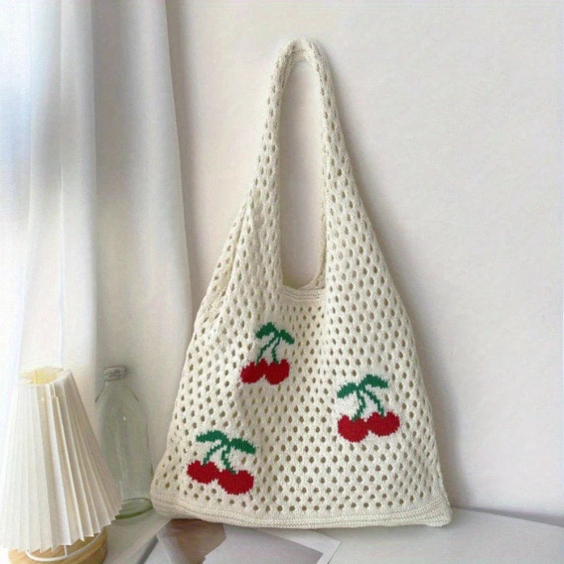 Cherry Crochet Shoulder Bag