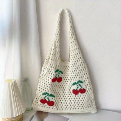 Cherry Crochet Shoulder Bag