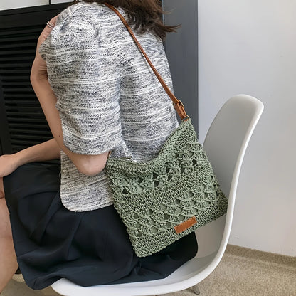 Straw Crochet Crossbody Bag