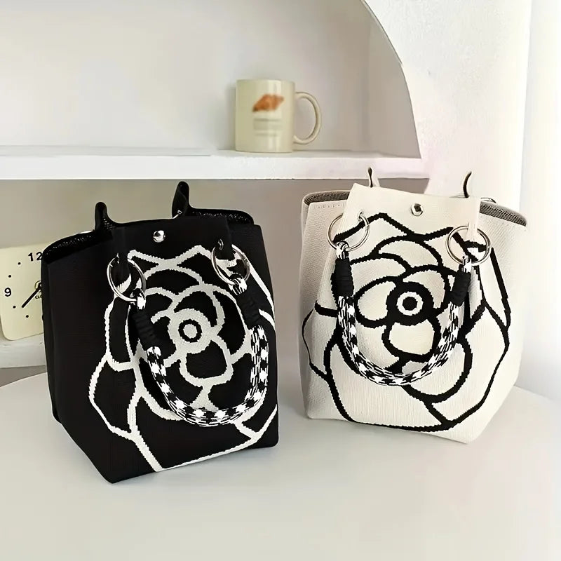 Camellia Knit Bucket Bag