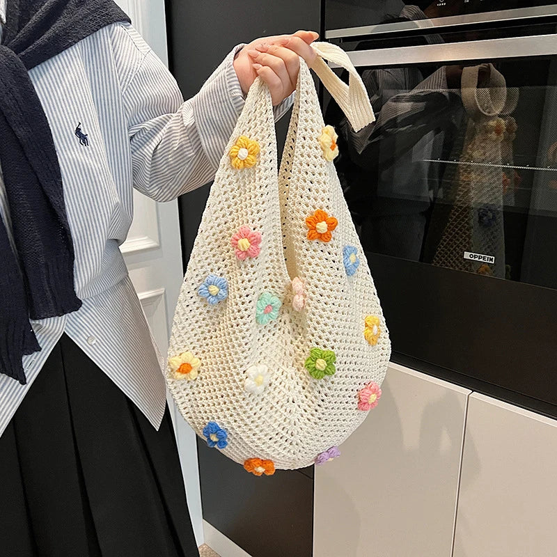 Crochet Hobo Tote Bag