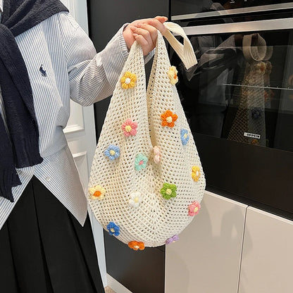 Crochet Hobo Tote Bag
