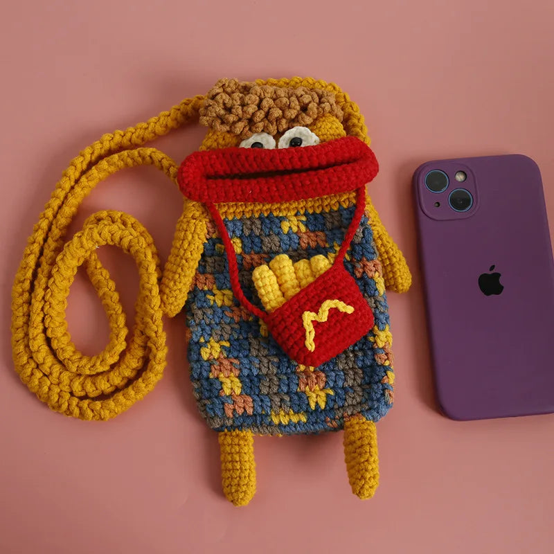 Hot Dog Crochet Phone Bag