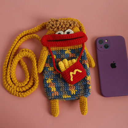 Hot Dog Crochet Phone Bag