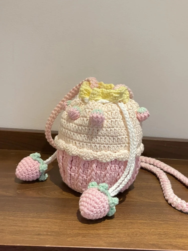 Strawberry Crochet Bucket Bag