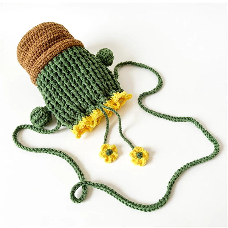 Cactus Crochet Shoulder Bag