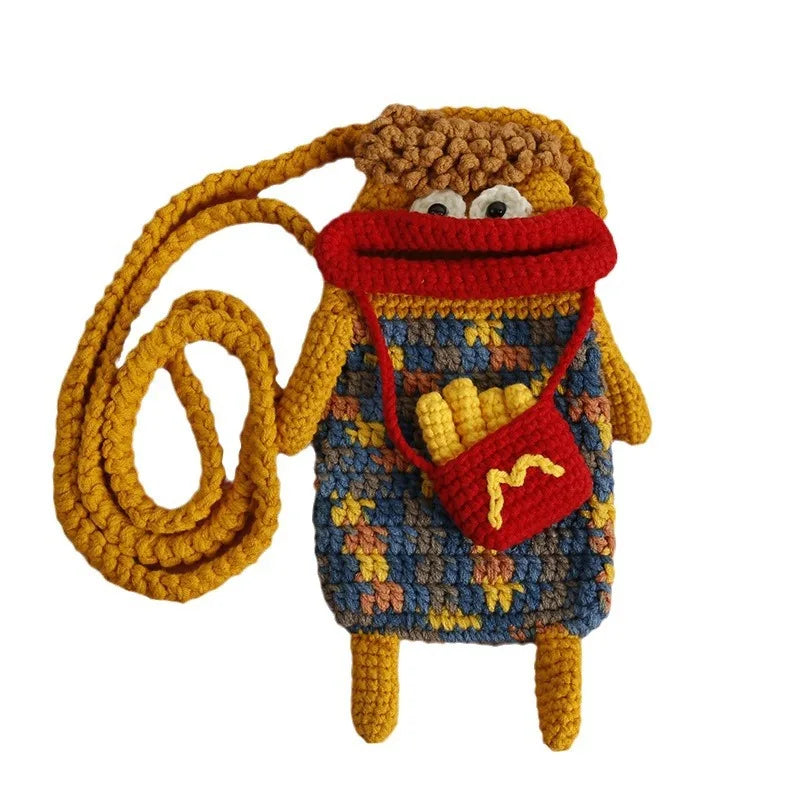 Hot Dog Crochet Phone Bag