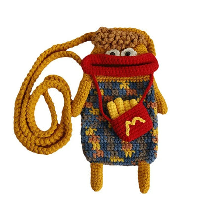 Hot Dog Crochet Phone Bag