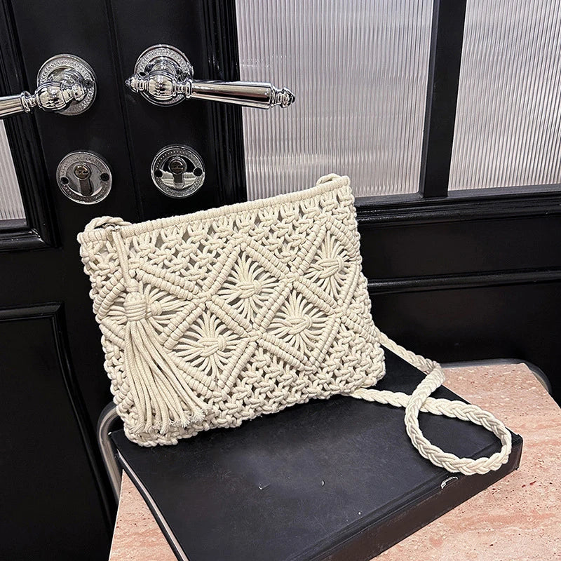 Woven Straw Crossbody Bag