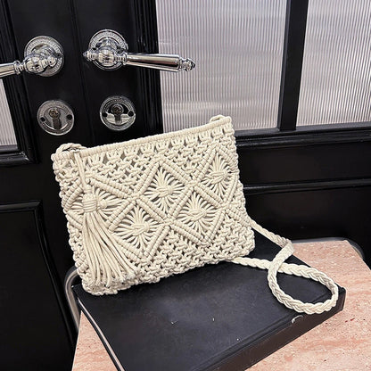 Woven Straw Crossbody Bag