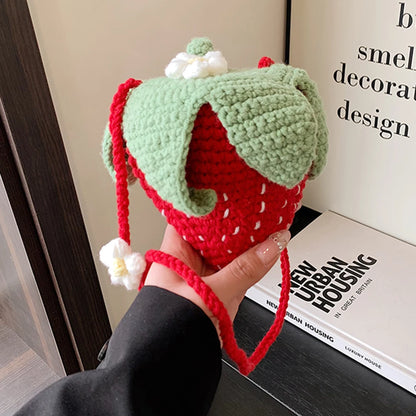 Strawberry Crochet Crossbody Bag