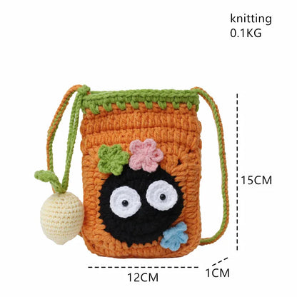 Floral Crochet Mini Tote Bag